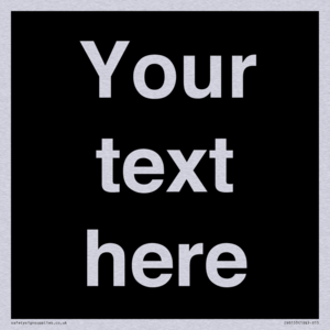 Custom blank information sign. Plain text, black background